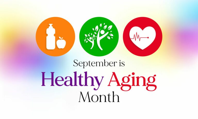 September is healthy Aging Month banner.
